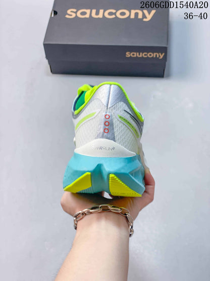 Saucony Endorphin Pro 5 Running Shoes, White and Aqua