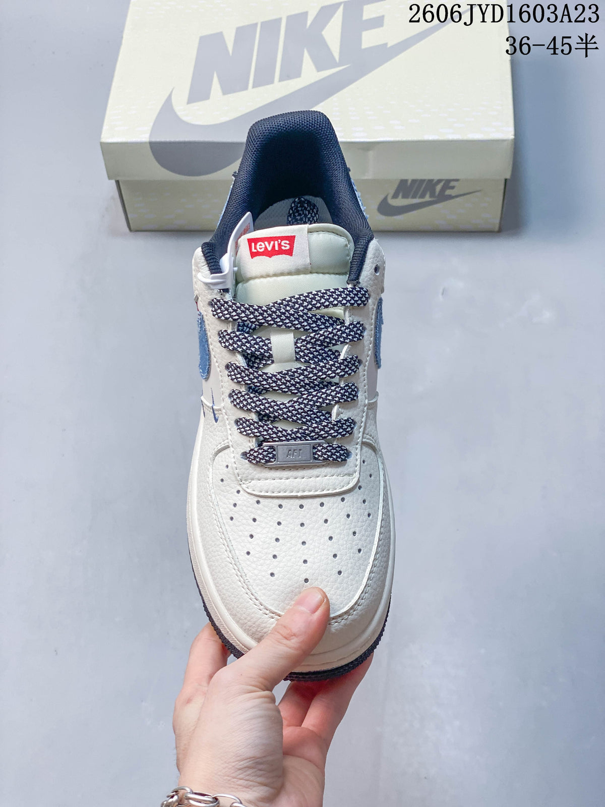 Nike Air Force 1 '07 Low Off-White and Blue Sneakers