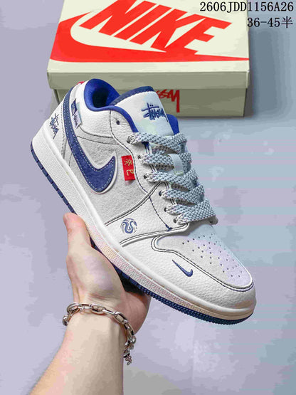 Jordan Air Jordan 1 Low White and Blue Sneakers