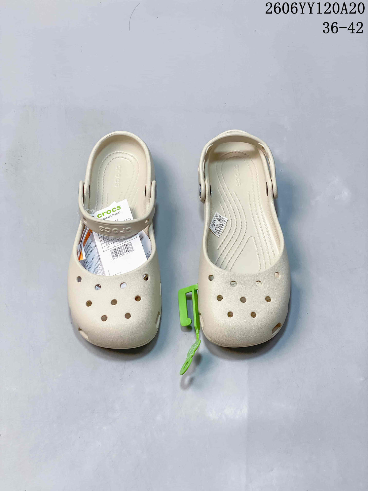 Crocs Classic Clog in Cream with Textured Geometric Upper
