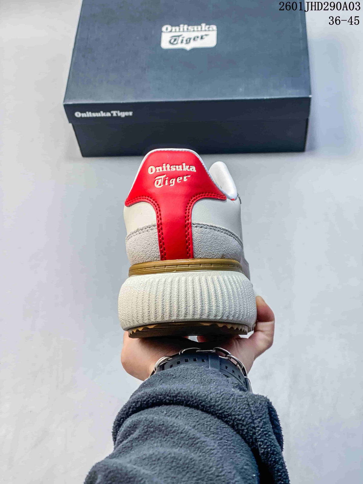 Onitsuka Tiger Delecity Low-Top Sneakers White Beige Red