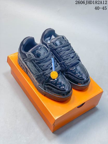 Louis Vuitton Trainer Low-Top Sneakers in Black or Beige