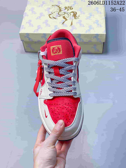 Jordan Air Jordan 1 Low Red and White Sneakers