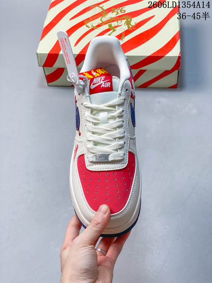 Nike Air Force 1 Low Custom Red and Blue Sneakers