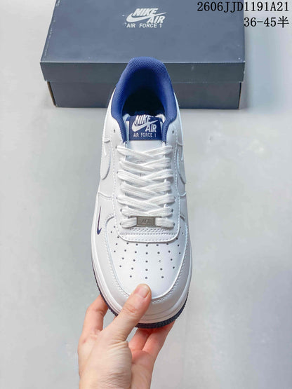 Nike Air Force 1 Low White and Blue Sneakers