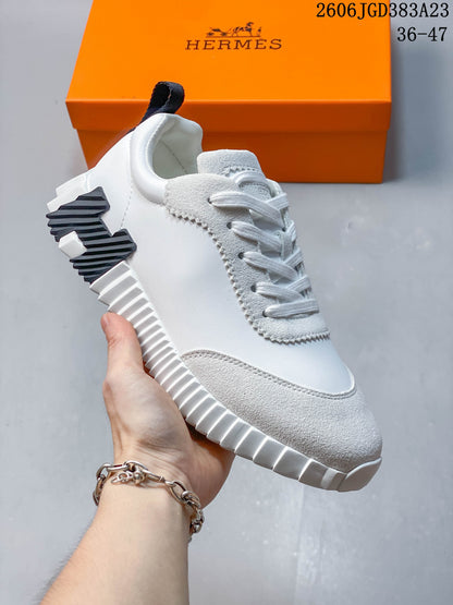 Hermès Low-Top Sneakers with Ribbed Sole