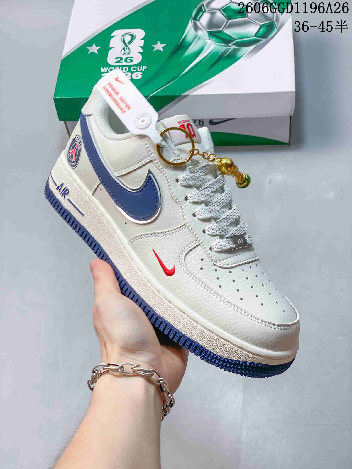 Nike Air Force 1 Low Frayed Denim Swoosh Sneakers