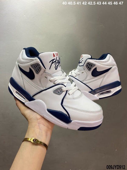 Nike Air Flight 89 White Navy Basketball Sneakers