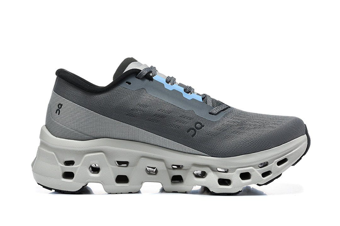 On Cloudmonster 3 Running Shoes, Gray Black Blue