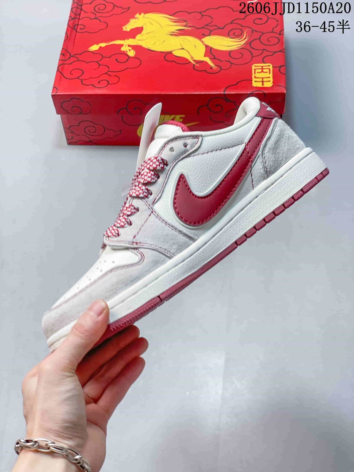 Jordan Air Jordan 1 Low White and Red Sneakers