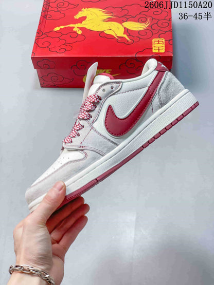 Jordan Air Jordan 1 Low White and Red Sneakers
