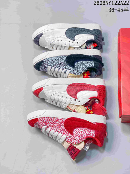 Nike Blazer Low Jumbo Sneakers, Red and White