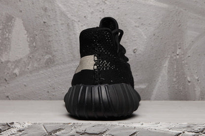 Yeezy 350 V2 Black and Cream Sneakers