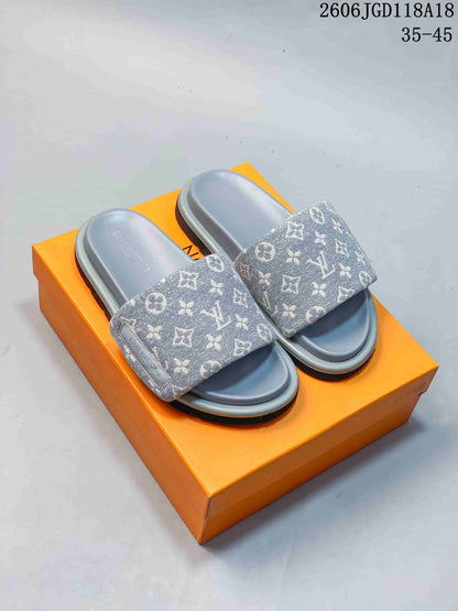 Louis Vuitton Pool Pillow Comfort Monogram Denim Slide Sandals