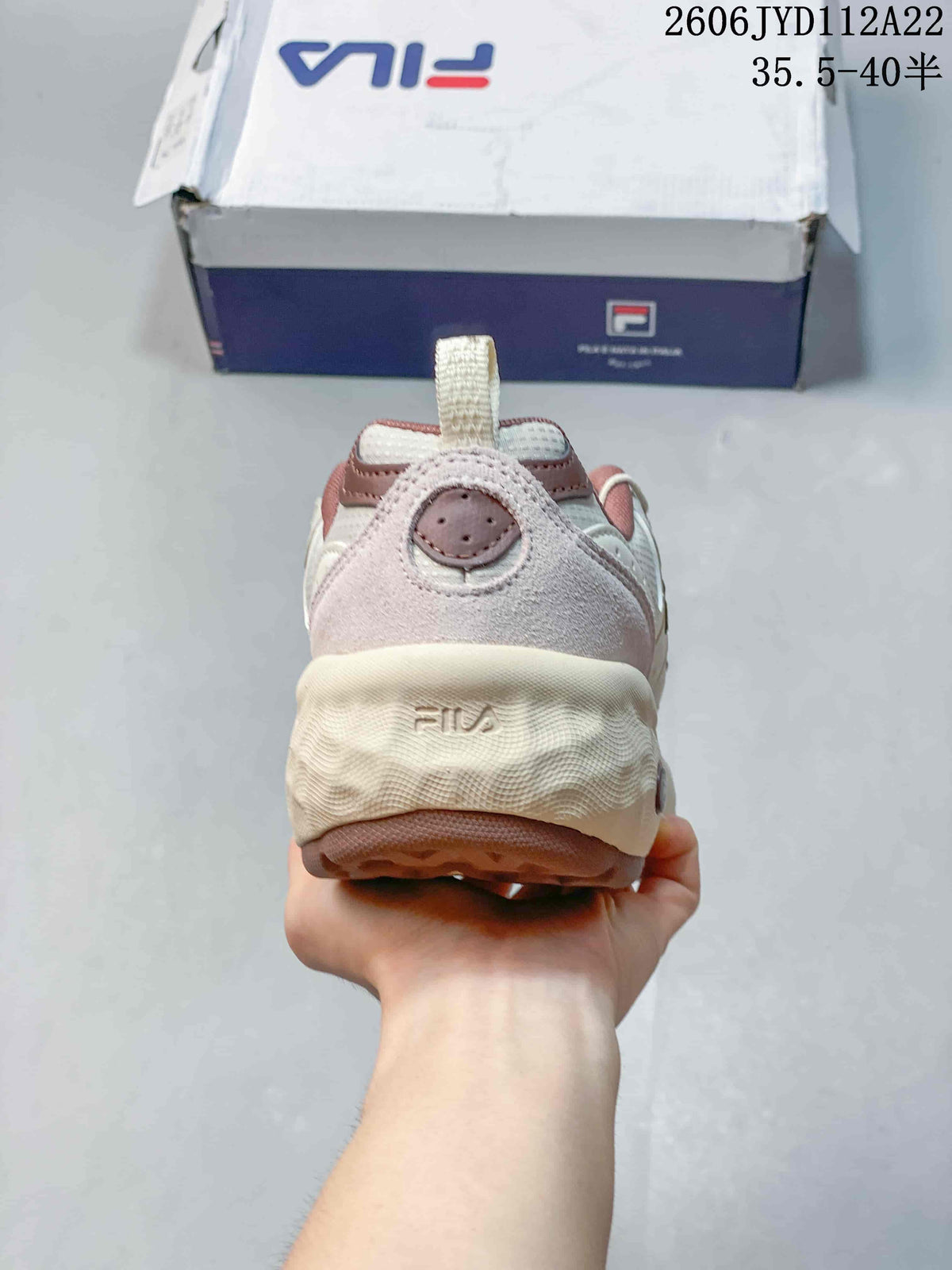 FILA Muffin Low-Top Sneakers in Cream and Mauve