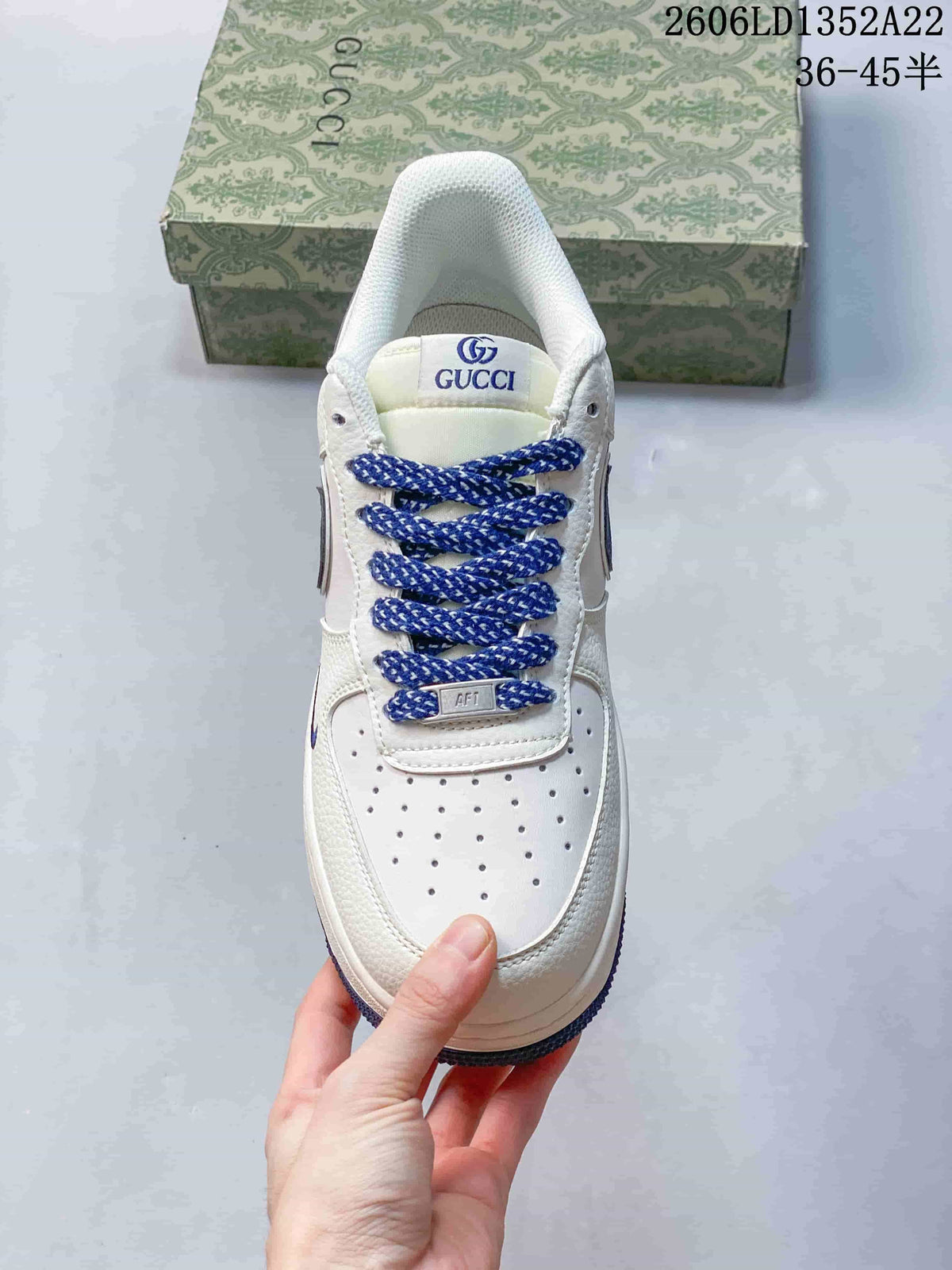Nike Air Force 1 Low White Blue Custom Sneakers 2606LD1352A22