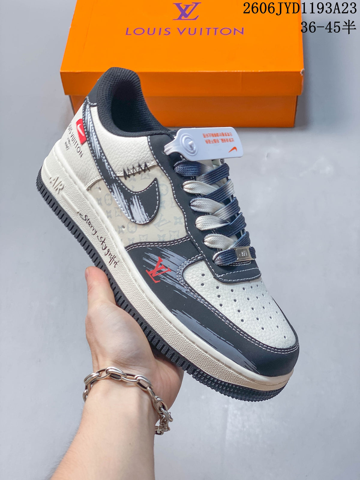 Nike Air Force 1 Low Louis Vuitton-Style Custom Sneakers