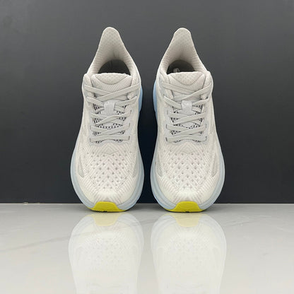 HOKA Clifton 9 Running Shoes in Gray and Blue