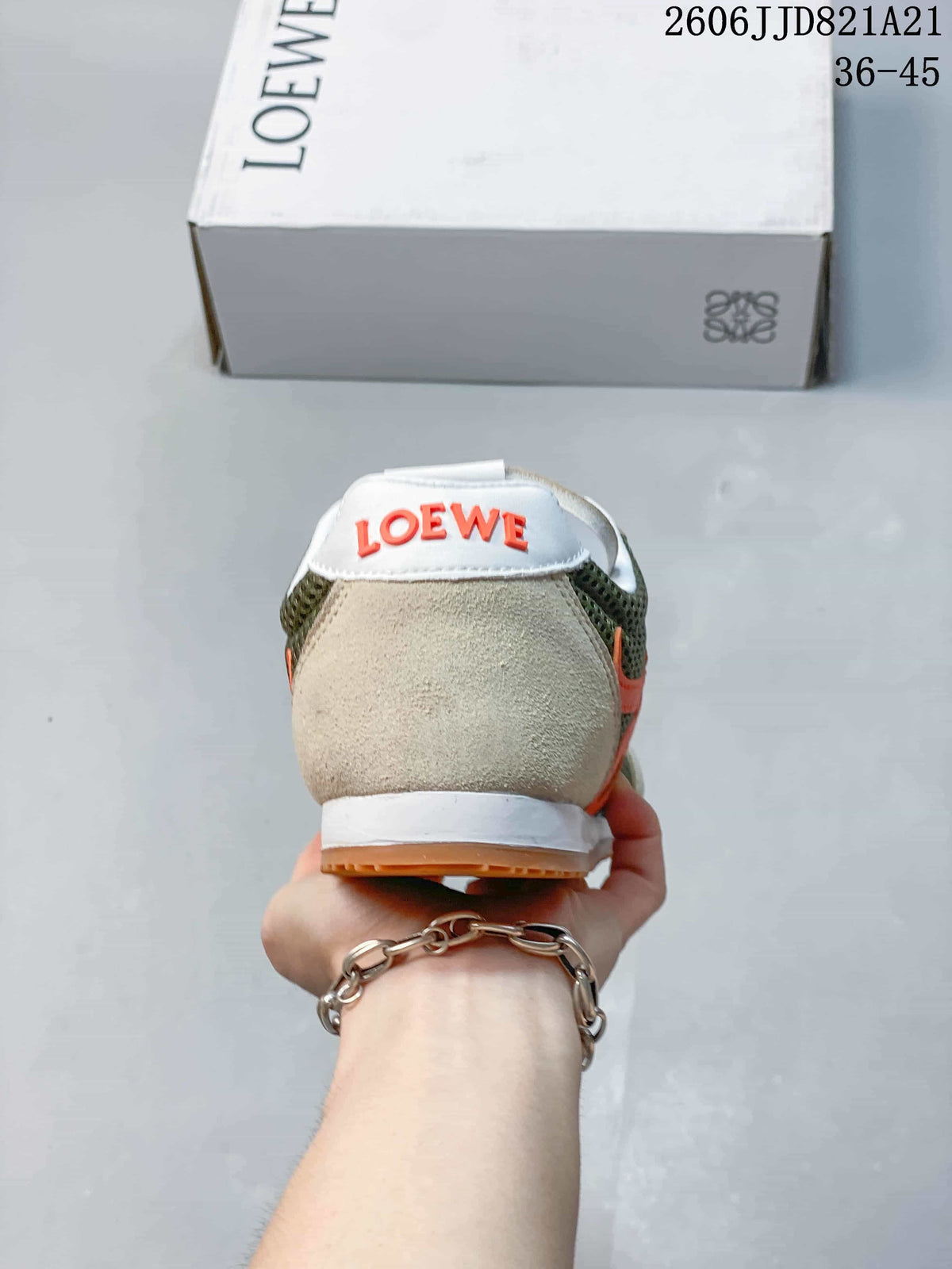 Loewe Flow Runner Sneakers in Beige, Olive and Orange