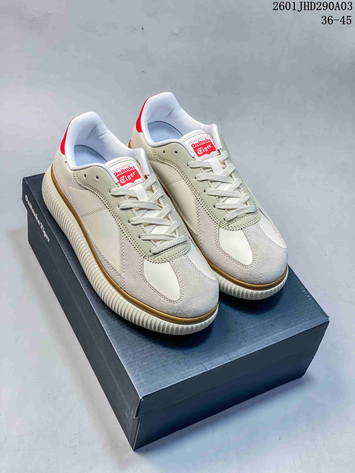 Onitsuka Tiger Delecity Low-Top Sneakers White Beige Red