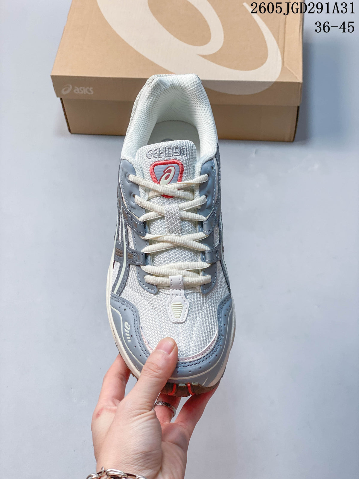 ASICS GEL-Style Mesh Sneakers in White and Blue Gray