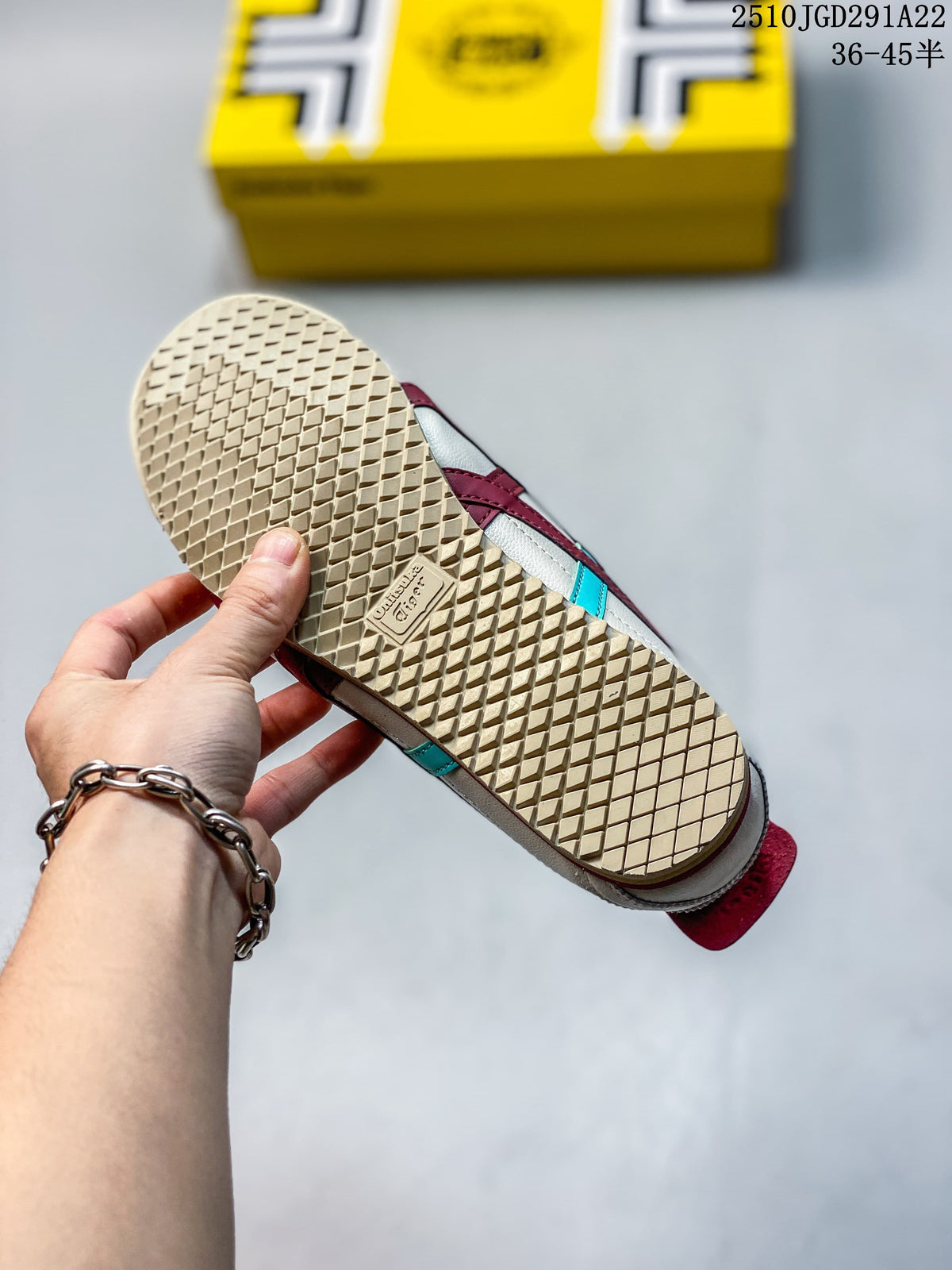 Onitsuka Tiger Mexico 66 Sneakers White Burgundy Turquoise
