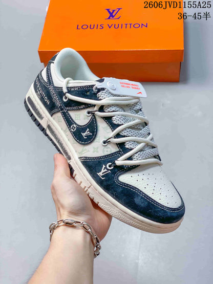 Nike SB Dunk Low Pro Sneakers in Gray and White