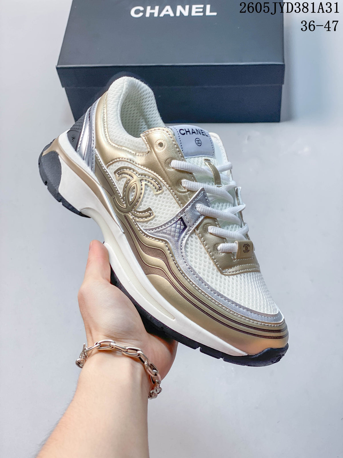 Chanel CC Chunky Sneakers in Mixed Metallic Colors G26U4372F