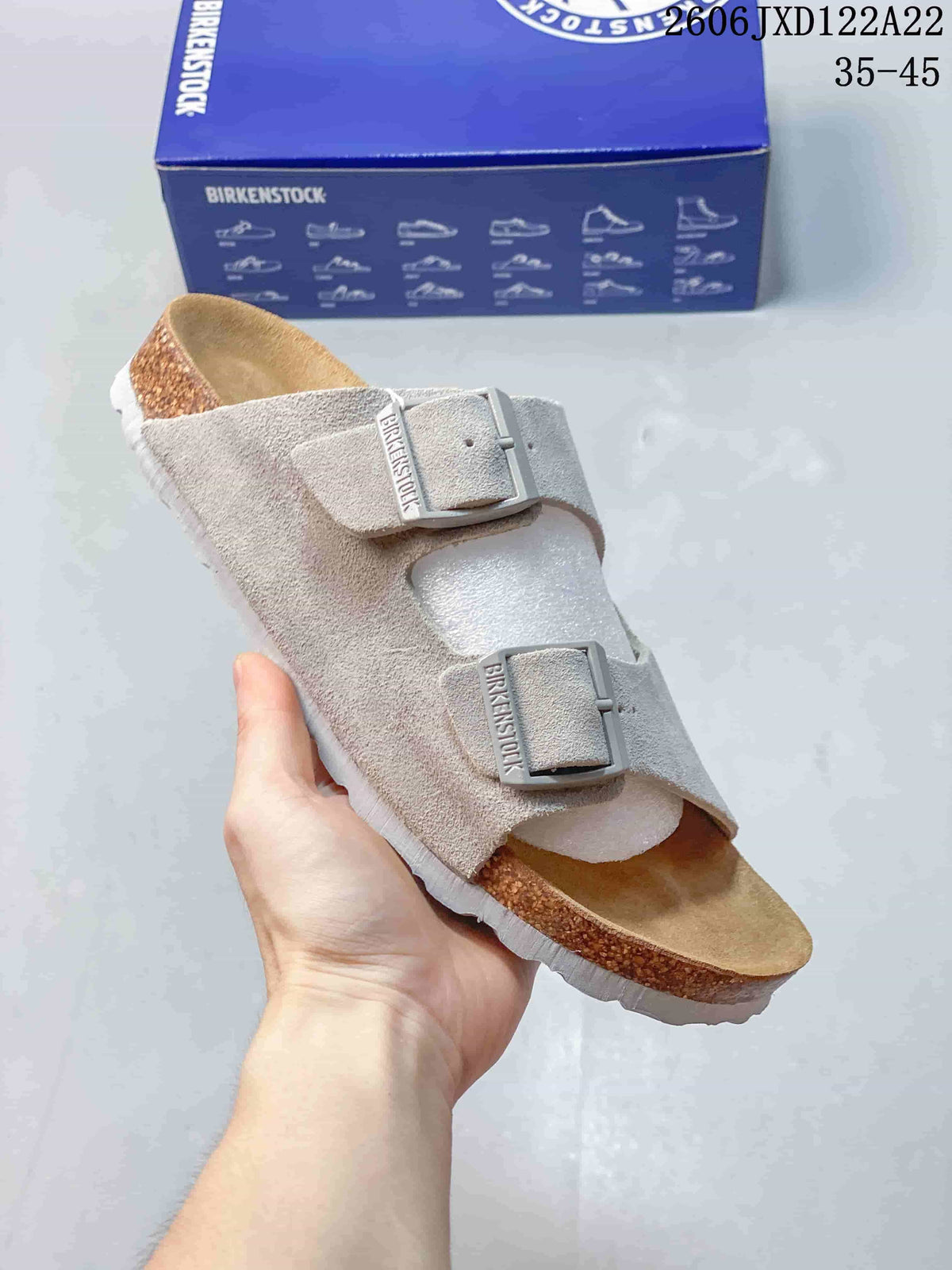 Birkenstock Boston VL Suede Two-Strap Clogs, Taupe