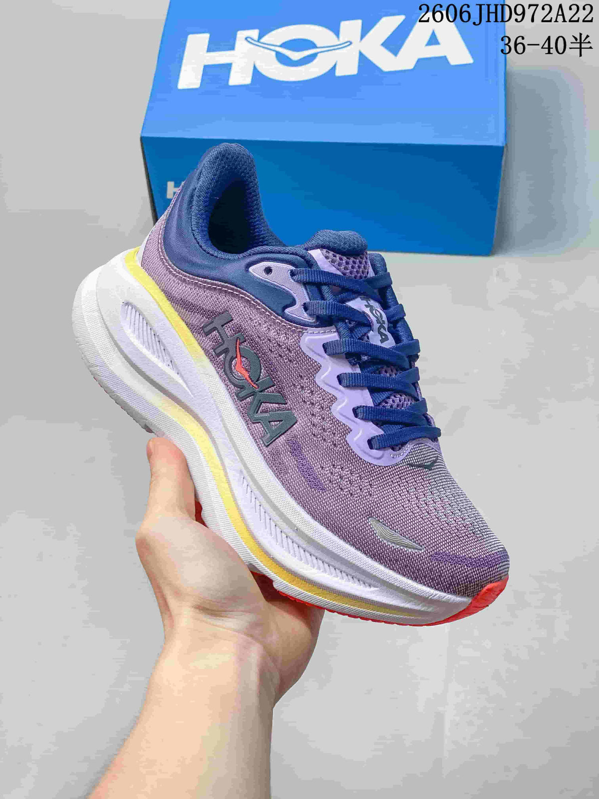 HOKA Bondi 9 Running Shoes, Lavender and Blue, 1162012