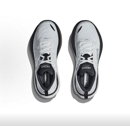 HOKA Bondi 8 White and Black Running Shoes
