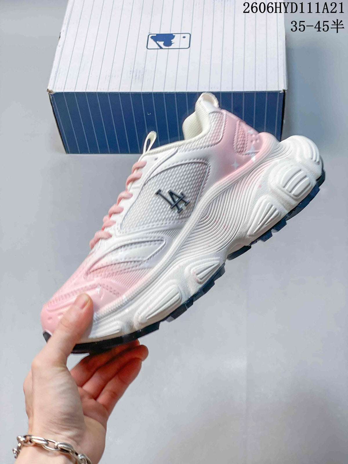 MLB NY Chunky Sneakers in White and Pink