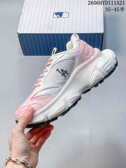 MLB NY Chunky Sneakers in White and Pink
