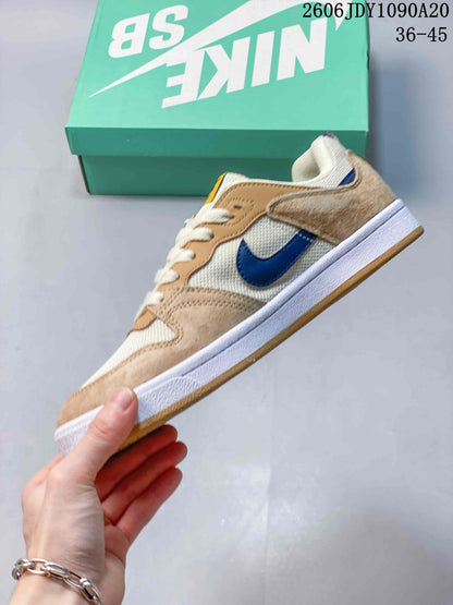 Nike SB Alleyoop Low-Top Skate Shoes, Tan and Navy