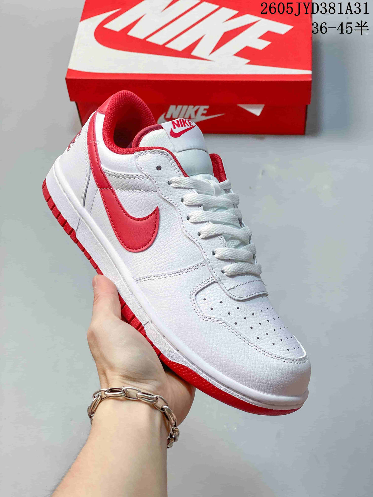 Nike Big Nike Low Lux White and Red Sneakers