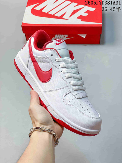 Nike Big Nike Low Lux White and Red Sneakers