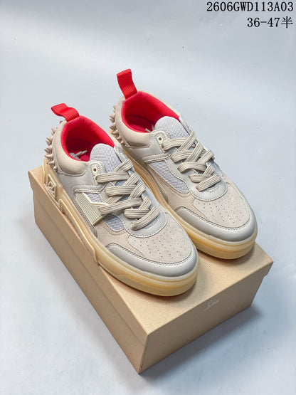 Christian Louboutin Astroloubi Studded Low-Top Sneakers, Beige