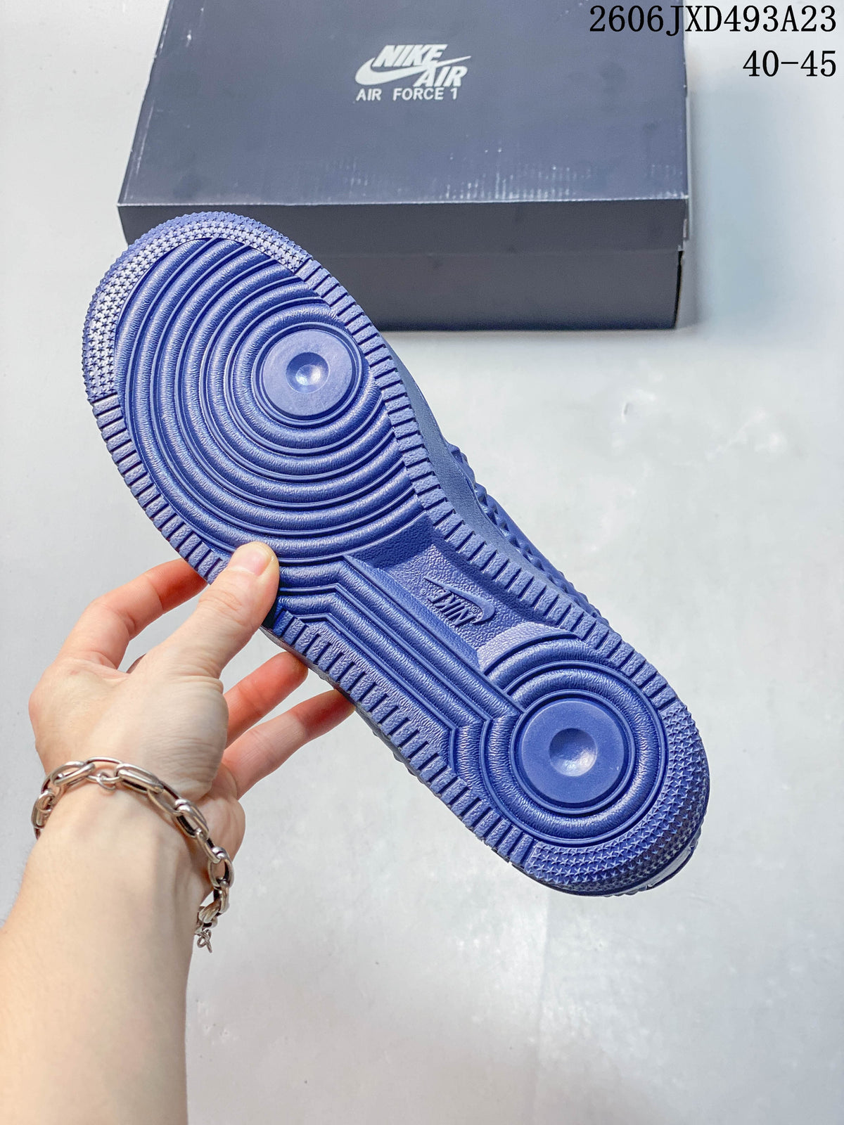 Nike Air Force 1 '07 Low Blue Star-Pattern Sneakers
