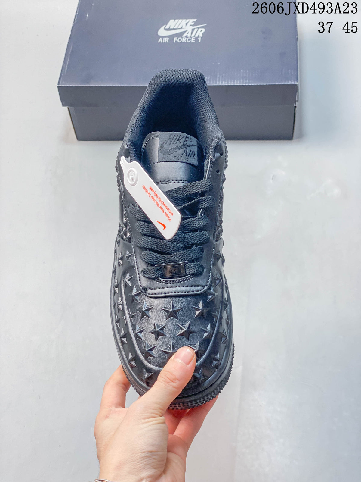 Nike Air Force 1 '07 Low Star-Embossed Sneakers, Charcoal