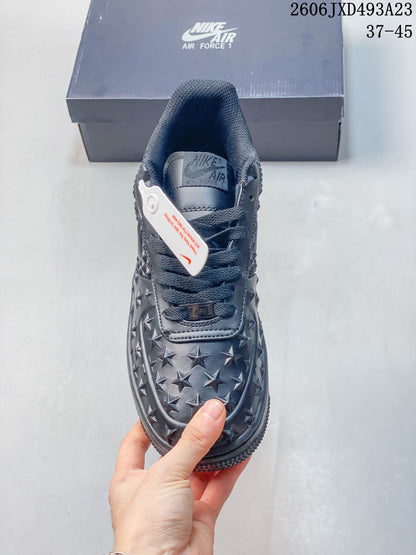 Nike Air Force 1 '07 Low Star-Embossed Sneakers, Charcoal