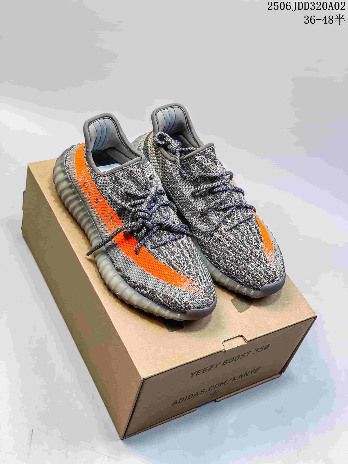 Adidas Yeezy Boost 350 V2 Gray Orange Sneakers