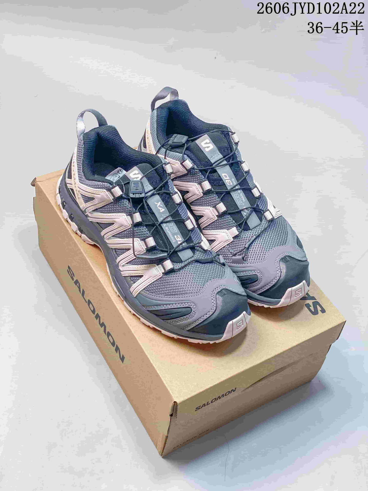 Salomon XA Pro 3D Low-Top Trail Shoes, Gray and Pink