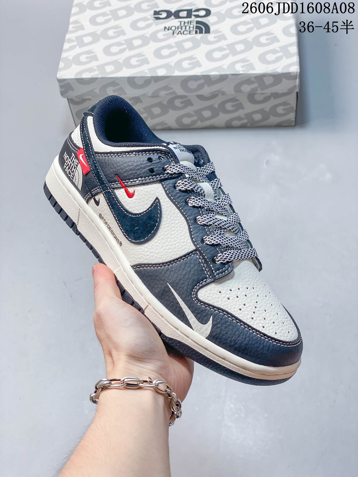 Nike SB Dunk Low Navy and Cream Low-Top Sneakers