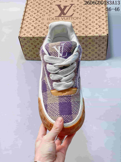Louis Vuitton Tilted Low Sneakers in Purple Check