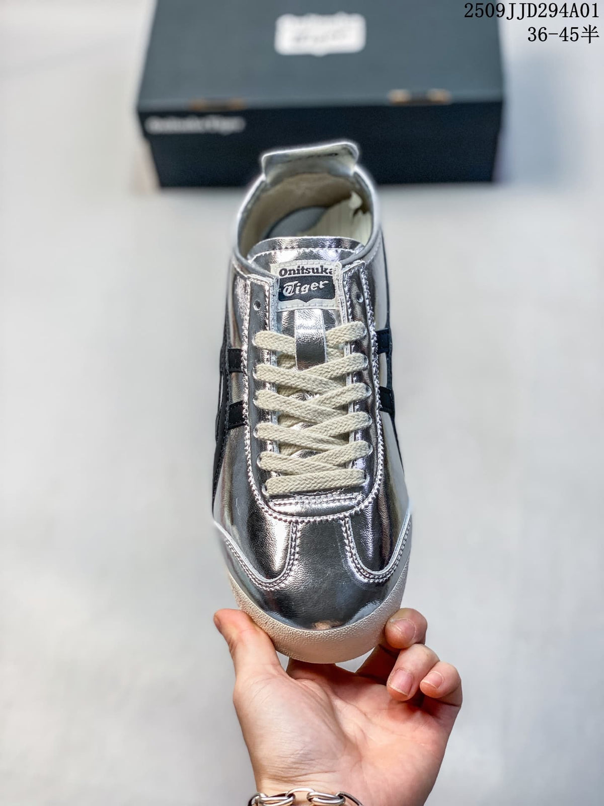Onitsuka Tiger Mexico 2025 Silver Leather-Style Sneakers