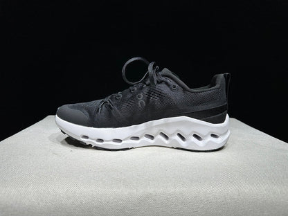 On Cloudsurfer Trail Black and White Trail Running Shoes