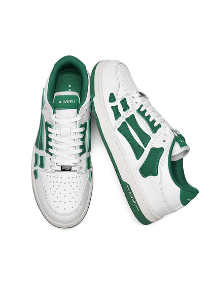 AVIRY Low-Top Sneakers in White and Green, MFS003-114