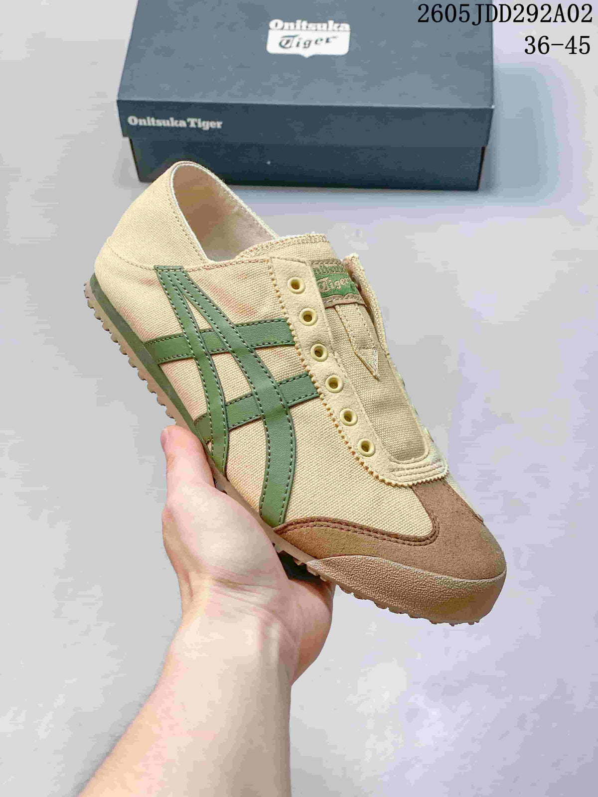 Onitsuka Tiger Mexico 66 Slip-On Sneakers Beige Green