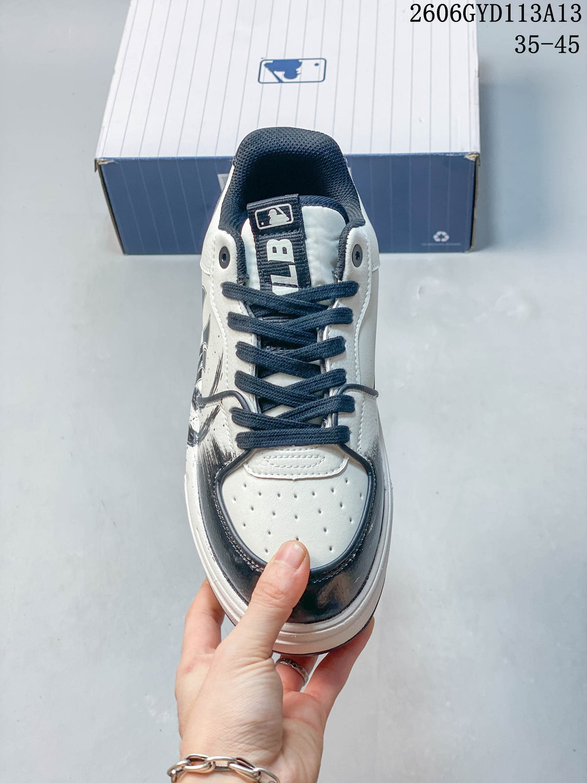 MLB NY Graffiti Platform Sneakers, White and Navy