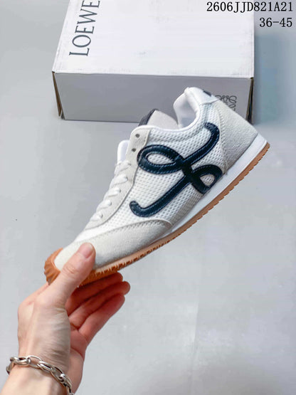 Loewe Flow Runner Mesh Sneakers in White and Black